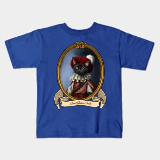 Renaissance Cat - Count Gideon Sable (A Black Cat) Kids T-Shirt